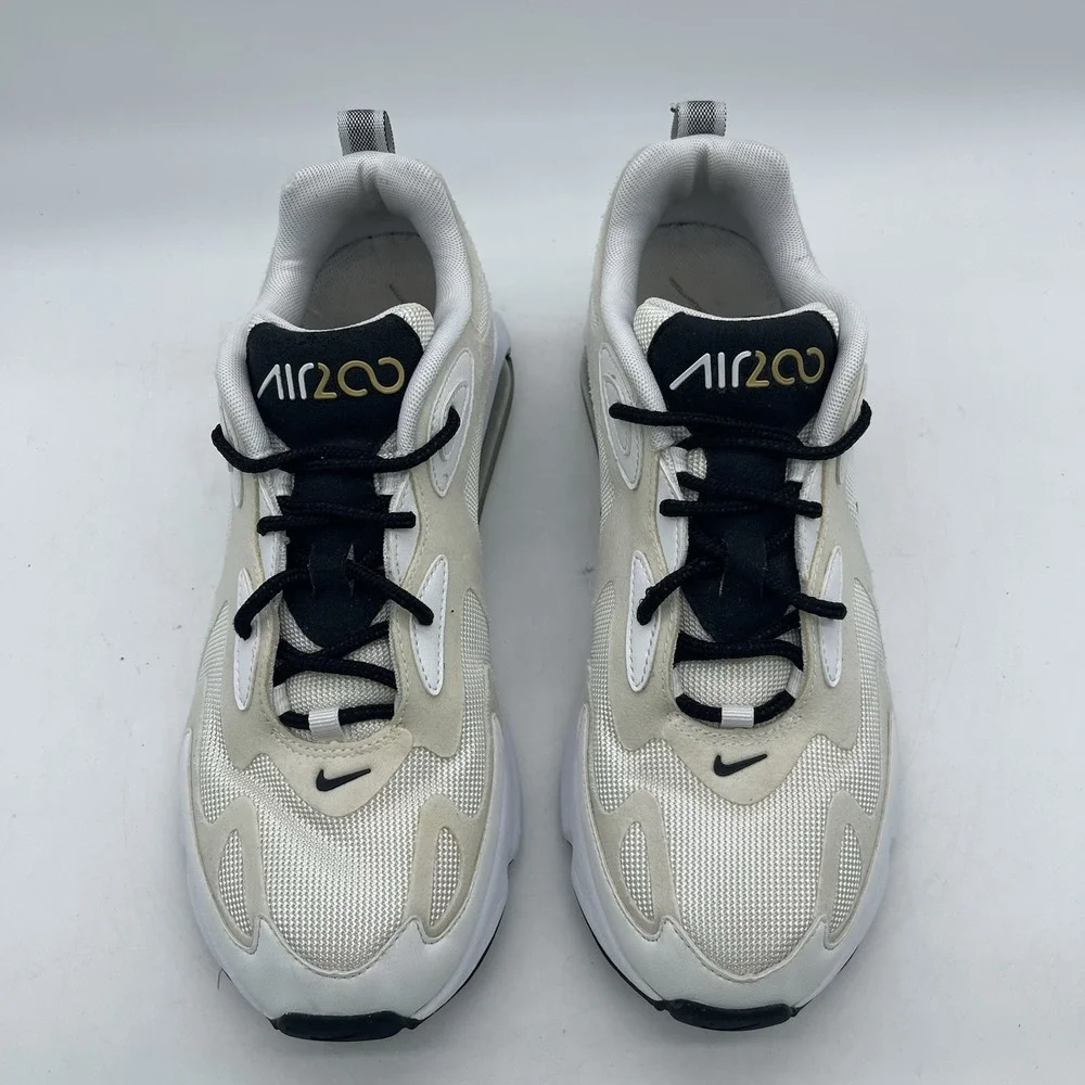 Nike Air Max 200 AT6175-102 Women's Size 10 Running Shoes 'White Metallic Gold'